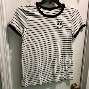 Disney Black and White size medium Striped T-Shirt